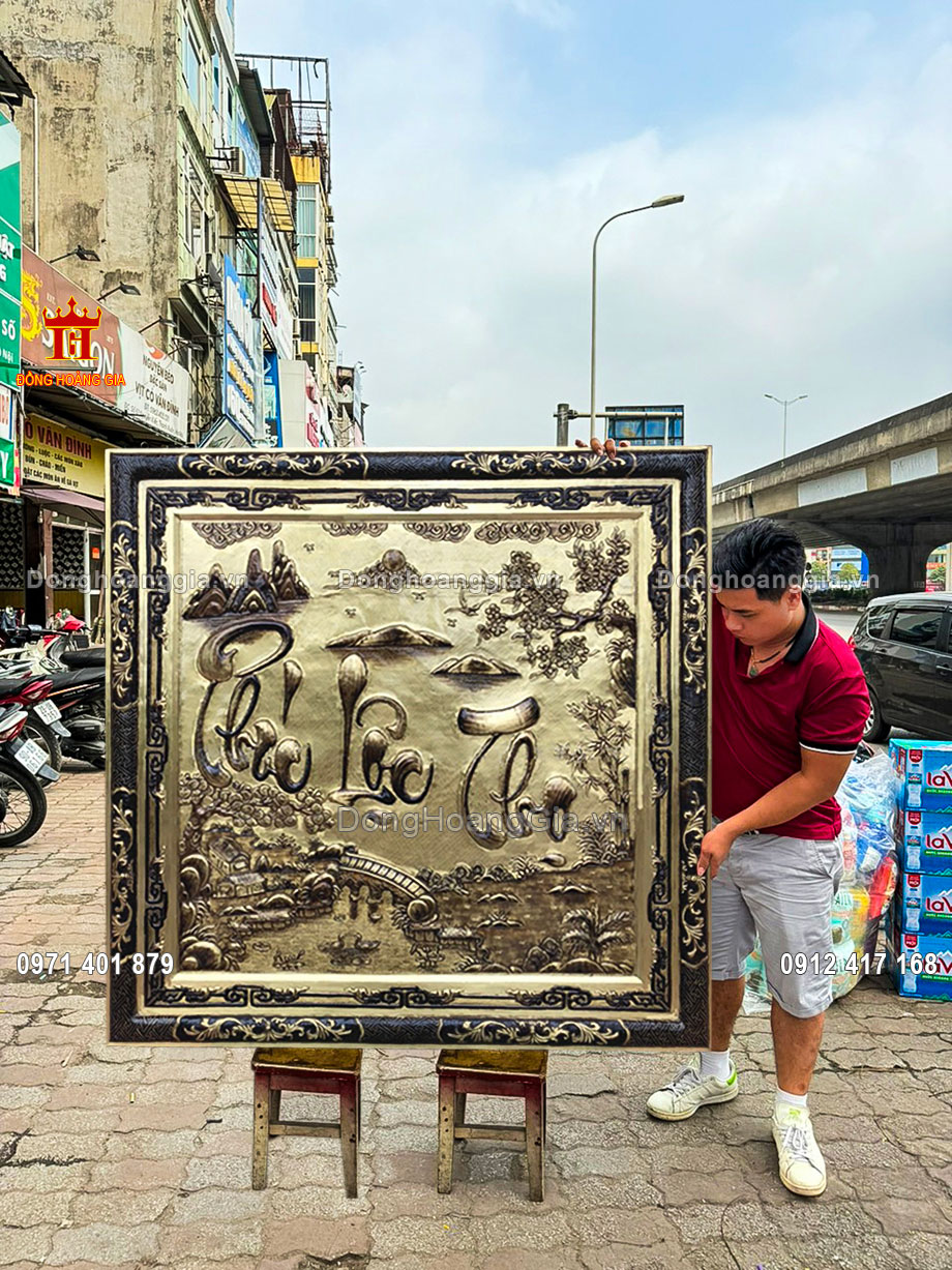 Nguyên liệu chế tác tranh phúc lộc thọ bằng đồng hun giả cổ được làm từ đồng tấm